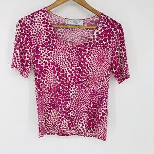 New Daniel Novelty Heart Print Tee Shirt Size XL Viscose Made in Italy